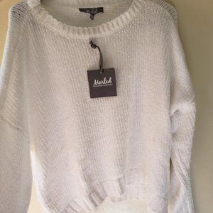 Ivory Crop Sweater by Marled Reunited Clothing